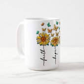 Inspirationsinterne Sonnenblume/Schmetterlingsblum Kaffeetasse (Vorderseite Links)