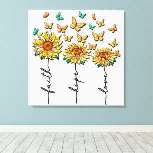Inspirationsinterne Sonnenblume/Schmetterlingsblum Leinwanddruck