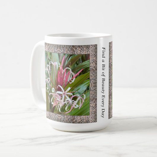 Inspirationskaffee-Tasse mit rosa Lilien Kaffeetasse (Vorderseite Links)