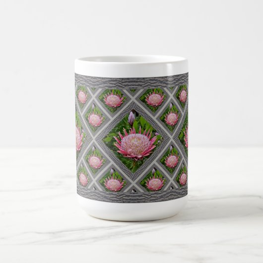 Inspirationskaffee-Tasse mit rosa Proteas Kaffeetasse (Mittel)