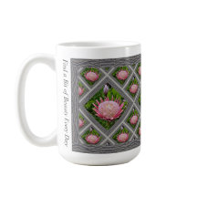 Inspirationskaffee-Tasse mit rosa Proteas