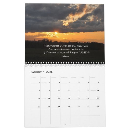 Inspirationskalender 2026 kalender (Feb 2026)