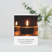 Inspirationskarte: Licht in Dunkelheit Postkarte (Stehend Vorderseite)