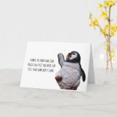Inspirationskarte - Pinguin Haiku Karte (Gelbe Blume)