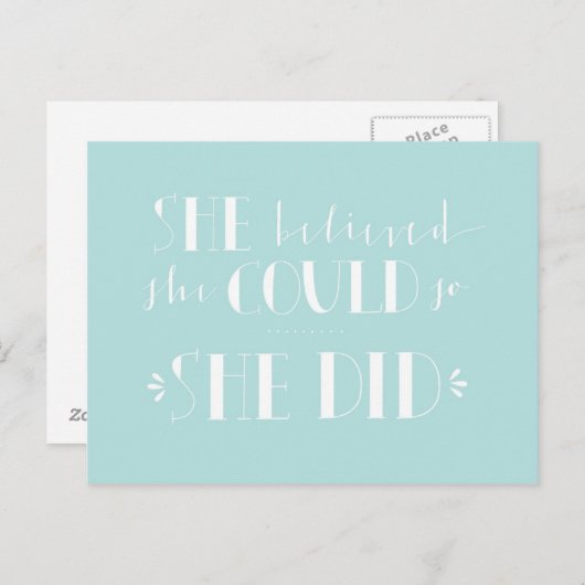Inspirationskarte - "Sie glaubte" Postkarte (Vorne/Hinten)