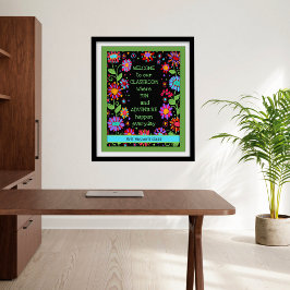 Inspirationsklasse Schwarze Flora Poster