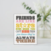 Inspirationskunst - Freunde sind wie Sterne. Postkarte (Stehend Vorderseite)