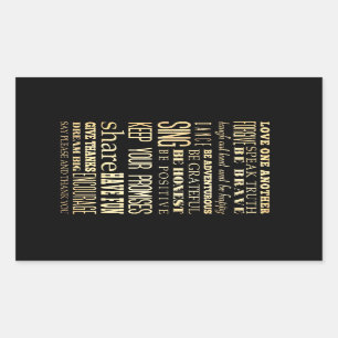 Inspirationskunst - Liebe einander. Rechteckiger Aufkleber