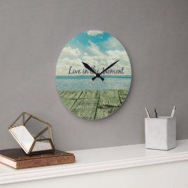 Inspirationsleben im Moment Zitat Große Wanduhr