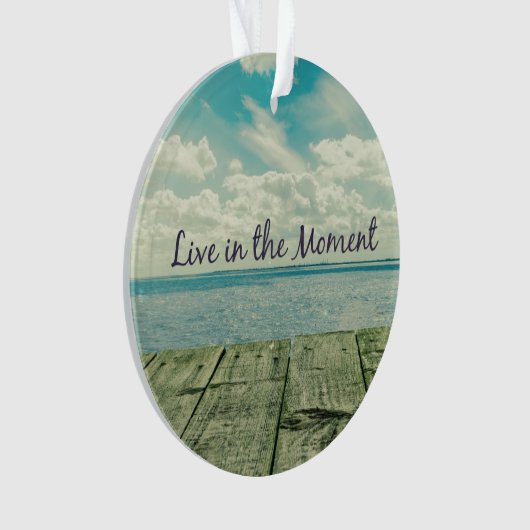 Inspirationsleben im Moment Zitat Ornament (Vorderseite)