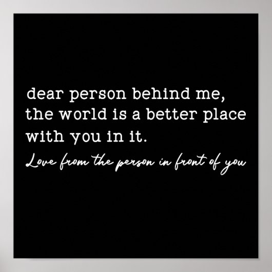 Inspirationsliebe Person hinter mir Poster (Vorne)