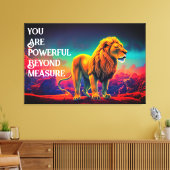 Inspirationslion Mächtig jenseits von Messziffer Leinwanddruck (Insitu (Wohnzimmer))