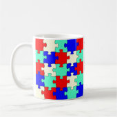 Inspirationslustige, farbenfrohe Puzzleteile Kaffeetasse (Links)