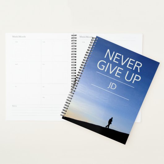 Inspirationsmeldungsmonogramm gibt nie auf planer (Anzeige)