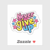 Inspirationsmotivation gibt nie auf aufkleber (Blatt)