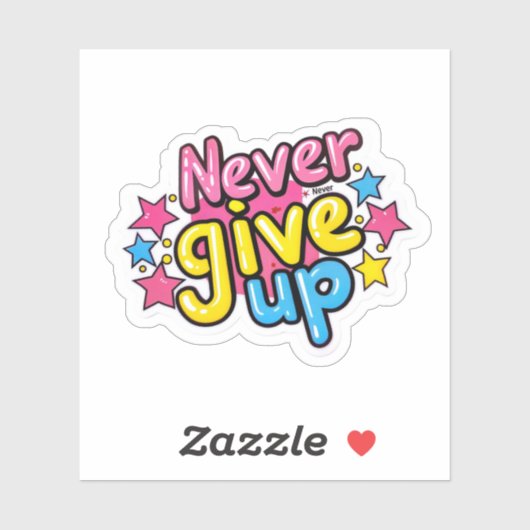 Inspirationsmotivation gibt nie auf aufkleber (Blatt)