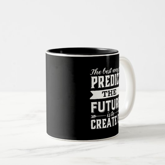 Inspirationsmotivation Zitat schaffen die Zukunft Zweifarbige Tasse (VorderseiteRechts)