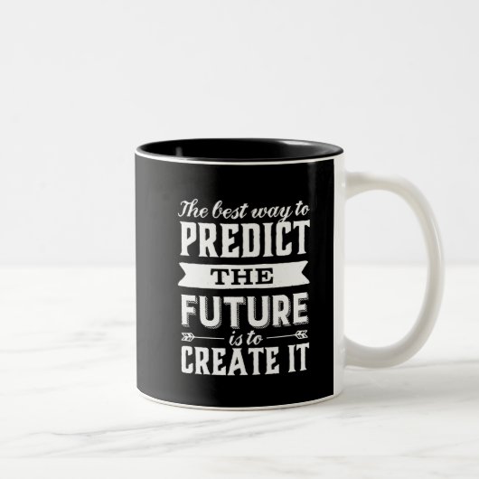 Inspirationsmotivation Zitat schaffen die Zukunft Zweifarbige Tasse (Rechts)
