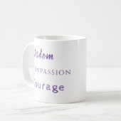 Inspirationsmütter Tag Typografie Courage Kaffeetasse (Vorderseite Links)