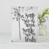 Inspirationsphrase - Unkraut - Wunschkarte Dankeskarte (Stehend Vorderseite)