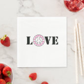 Inspirationspinrote Liebe Friedenshöre Serviette (Beispiel)