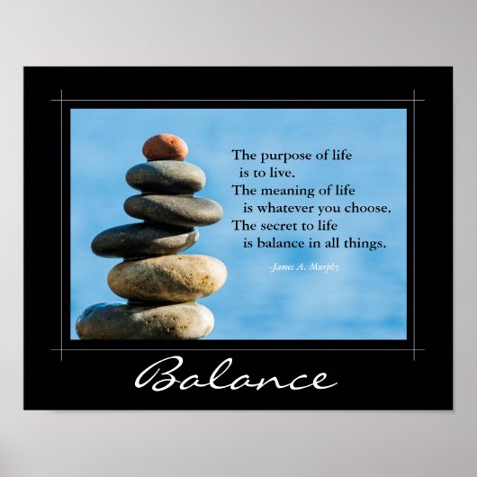 Inspirationspopster, "Balance in allem" Poster (Vorne)