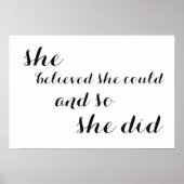 Inspirationspopster "sie glaubte, sie könne es. poster (Vorne)