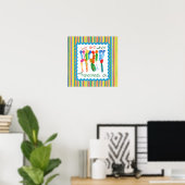 Inspirationsposter mit Kinderkunst der Blume Poster (Heimbüro)