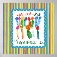 Inspirationsposter mit Kinderkunst der Blume