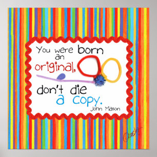 Inspirationsposter mit Kinderkunst eines Schmetter Poster