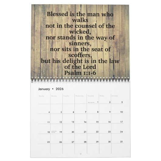 Inspirationspressen für Männer 12 Monate Kalender (Jan 2026)