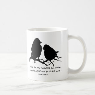 Inspirationspsalm 118:24 Vögel Kaffeetasse