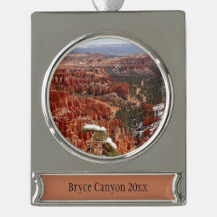 Inspirationspunkt am Bryce Canyon I Banner-Ornament Silber