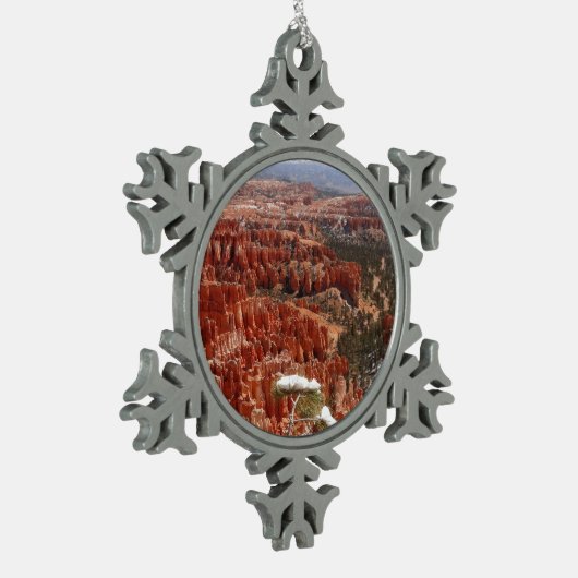 Inspirationspunkt am Bryce Canyon I Schneeflocken Zinn-Ornament (Links)
