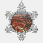 Inspirationspunkt am Bryce Canyon I Schneeflocken Zinn-Ornament (Vorderseite)