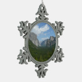 Inspirationspunkt im Yosemite-Nationalpark Schneeflocken Zinn-Ornament (Links)