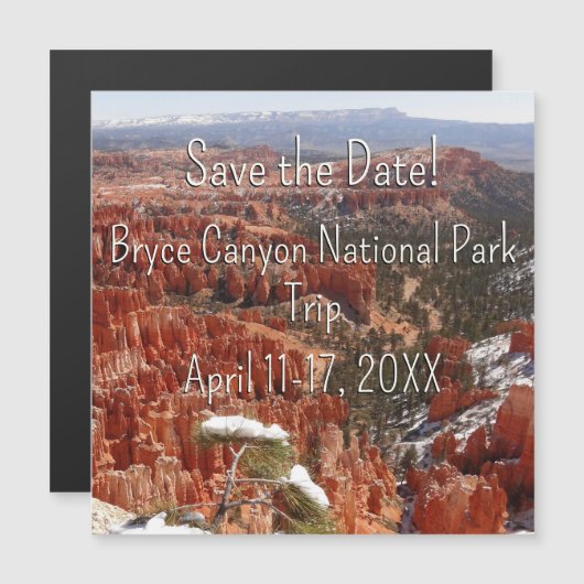Inspirationspunkt Save the Date am Bryce Canyon Magnetkarte (Vorne/Hinten)