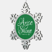 Inspirationsquelle und Shine Faith-Botschaft Schneeflocken Zinn-Ornament (Rechts)