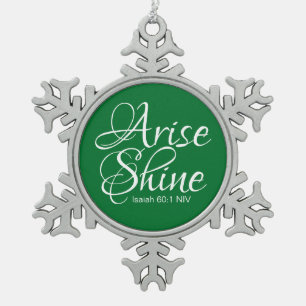 Inspirationsquelle und Shine Faith-Botschaft Schneeflocken Zinn-Ornament