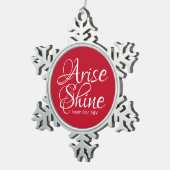 Inspirationsquelle und Shine Faith-Botschaft Schneeflocken Zinn-Ornament (Rechts)