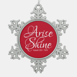 Inspirationsquelle und Shine Faith-Botschaft Schneeflocken Zinn-Ornament