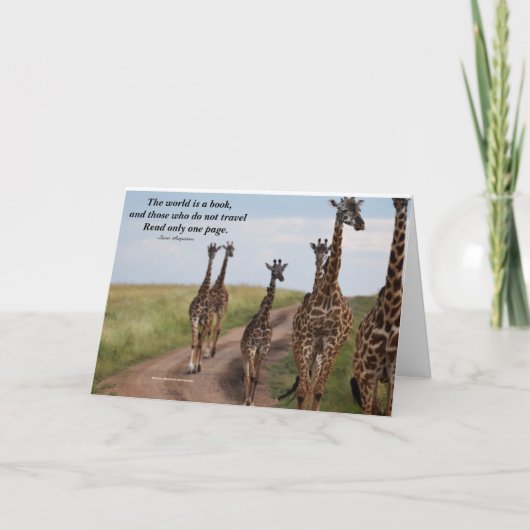 Inspirationsquotation mit Giraffen Karte (Vorderseite)