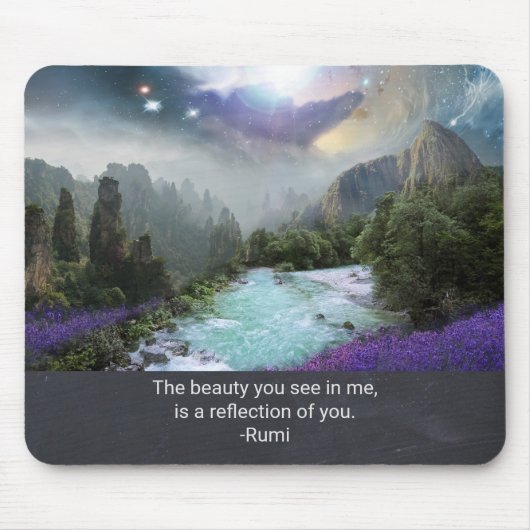 Inspirationsquotation von Rumi mit Naturbild Mousepad (Vorne)