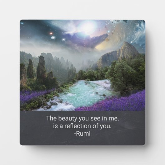 Inspirationsquotation zum Thema Schönheit von Rumi Fotoplatte (Vorderseite)