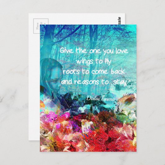 Inspirationsquote unter den Korallen Postkarte (Vorne/Hinten)