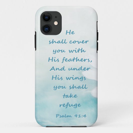 Inspirationsreicher Psalm 91:4 unter seinen Winkel Case-Mate iPhone Hülle (Rückseite)