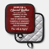 Inspirationsrezeptur für einen besonderen Bruder Topflappen (Vorderseite/Rückseite)