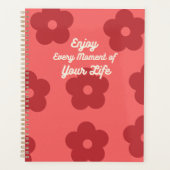 Inspirationsrote Retro-Blume Planer (Vorderseite)