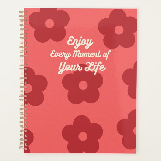 Inspirationsrote Retro-Blume Planer (Vorderseite)