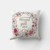 Inspirationsroter Kranz mit gesegnet zu geben Kissen (Rückseite)